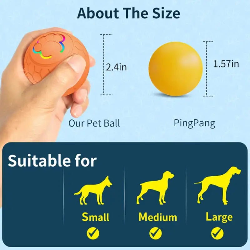 Smart Pet Interactive Rechargeable Led Light Up Ball Toy
