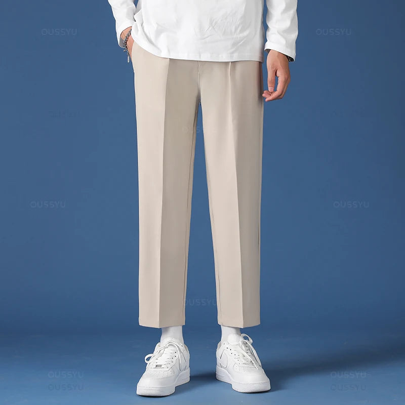 Spring/Summer Smooth Korean Business Suit Pants
