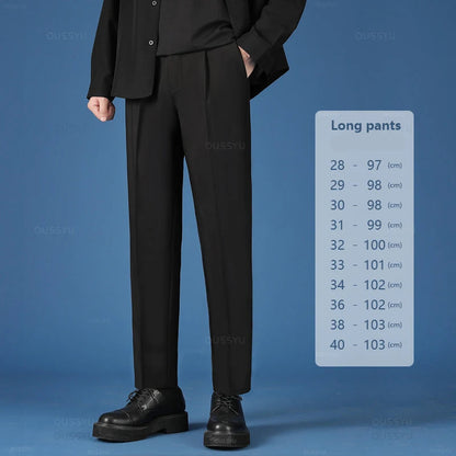 Spring/Summer Smooth Korean Business Suit Pants
