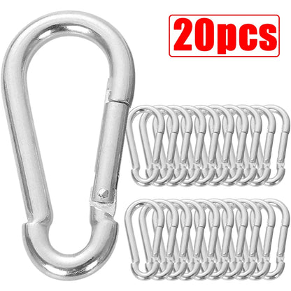 10/20/30Pcs Mini Aluminum Carabiner Keychains - D-Ring Clips, Snap Hooks
