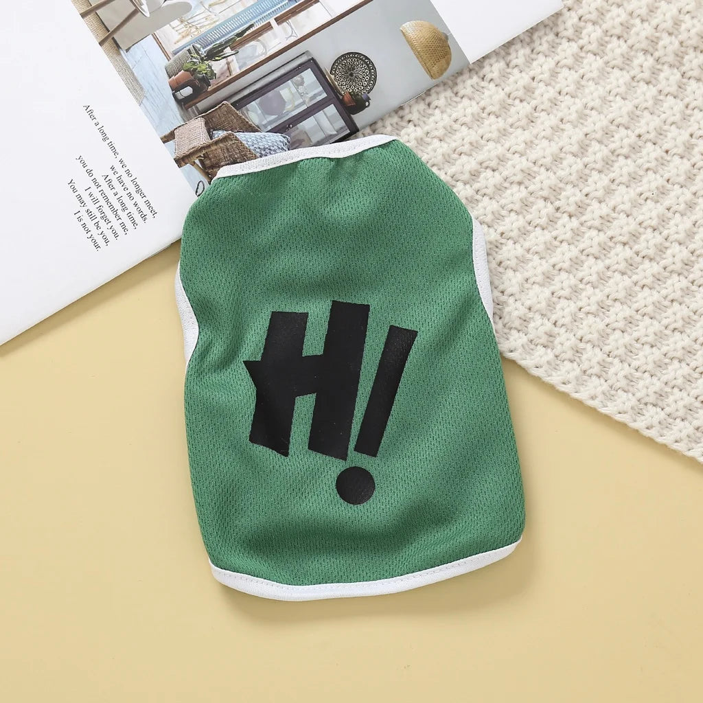 Soft CrewNeck Letter Print Dog Puffer Vest