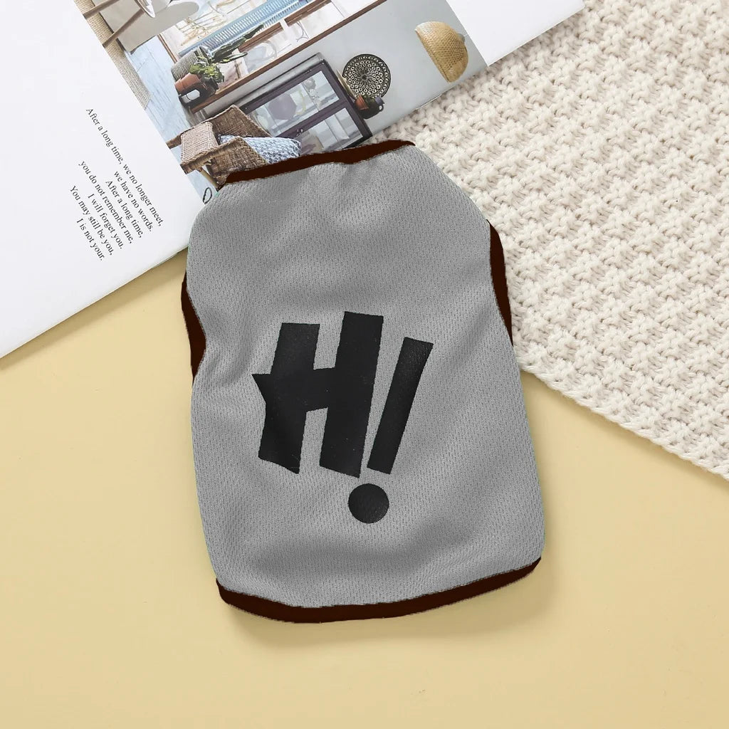 Soft CrewNeck Letter Print Dog Puffer Vest