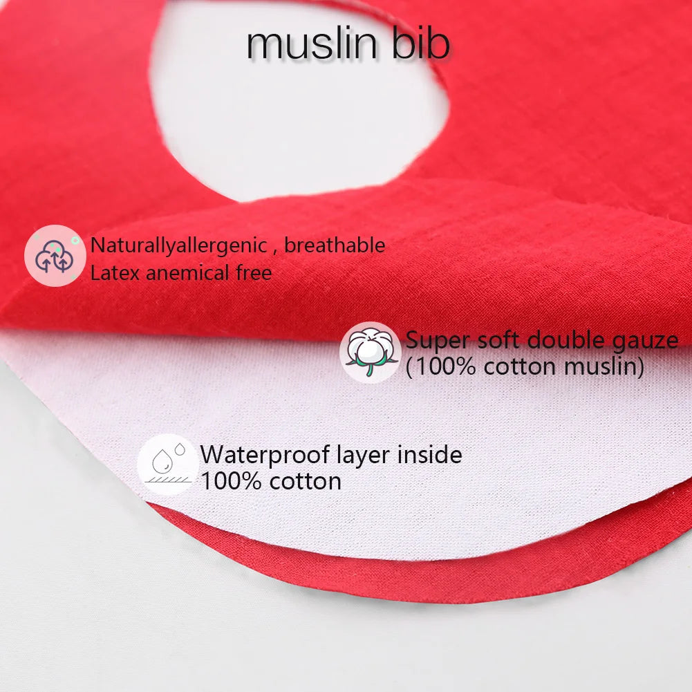 Solid Muslin Cotton Bib

