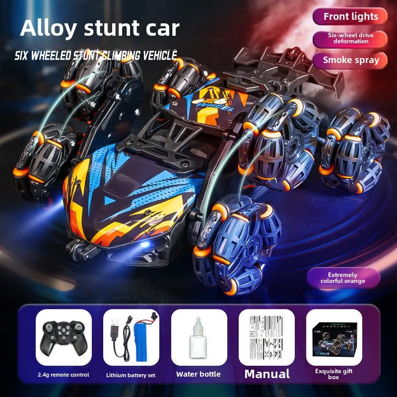 Spray Twisting Stunt RC Car - Six-Wheel Toy