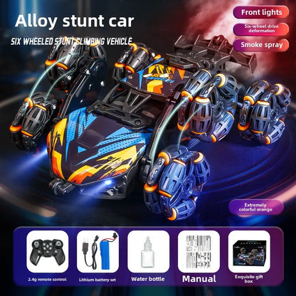 Spray Twisting Stunt RC Car - Six-Wheel Toy