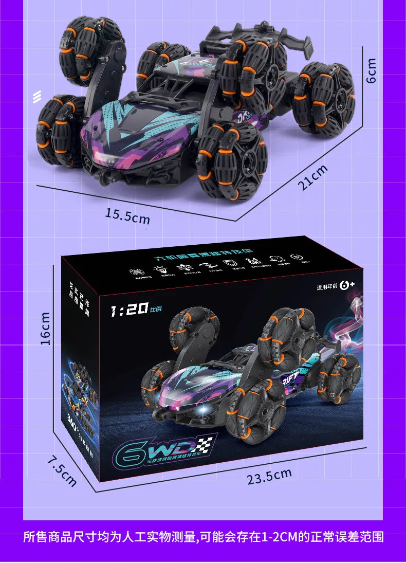 Spray Twisting Stunt RC Car - Six-Wheel Toy