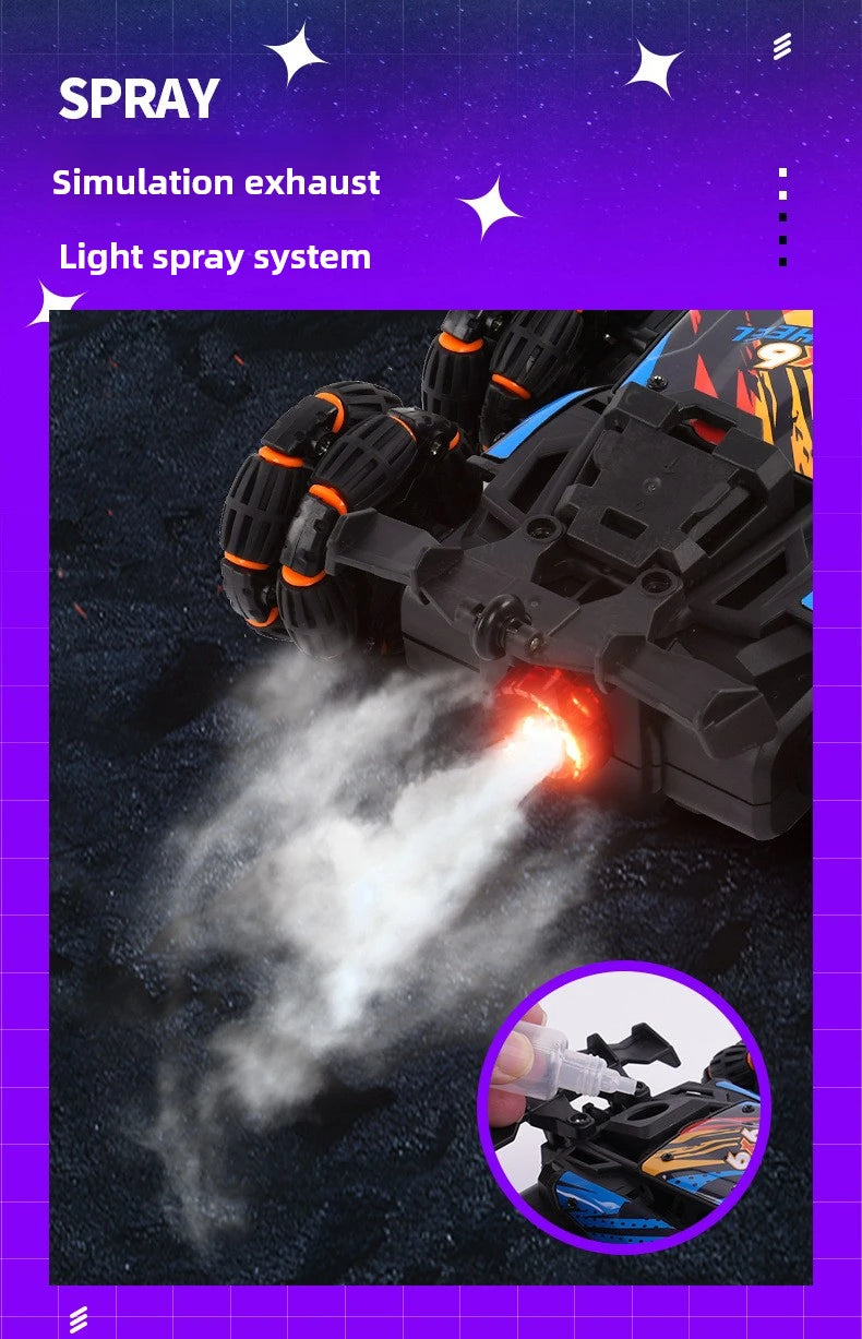 Spray Twisting Stunt RC Car - Six-Wheel Toy