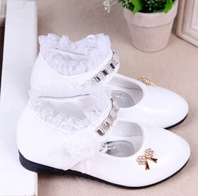Spring Autumn Princess Lace PU Leather Shoes