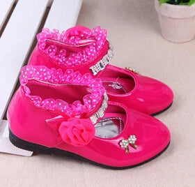 Spring Autumn Princess Lace PU Leather Shoes