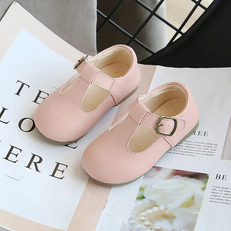 Spring Autumn T Strap Leather Shoes