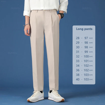 Spring/Summer Smooth Korean Business Suit Pants
