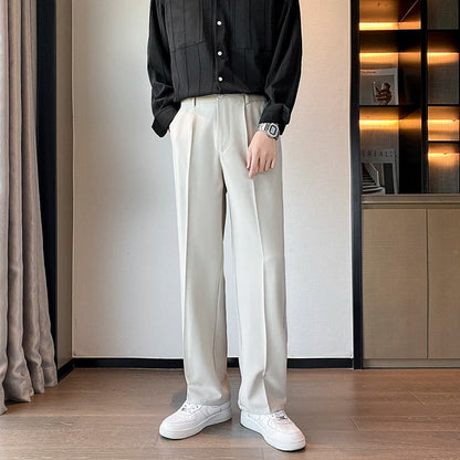Spring/Summer Wide-Leg Men’s Suit Pants
