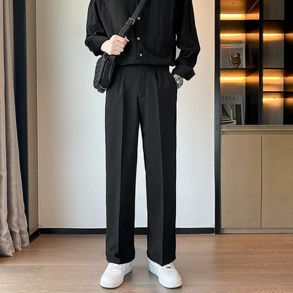 Spring/Summer Wide-Leg Men’s Suit Pants
