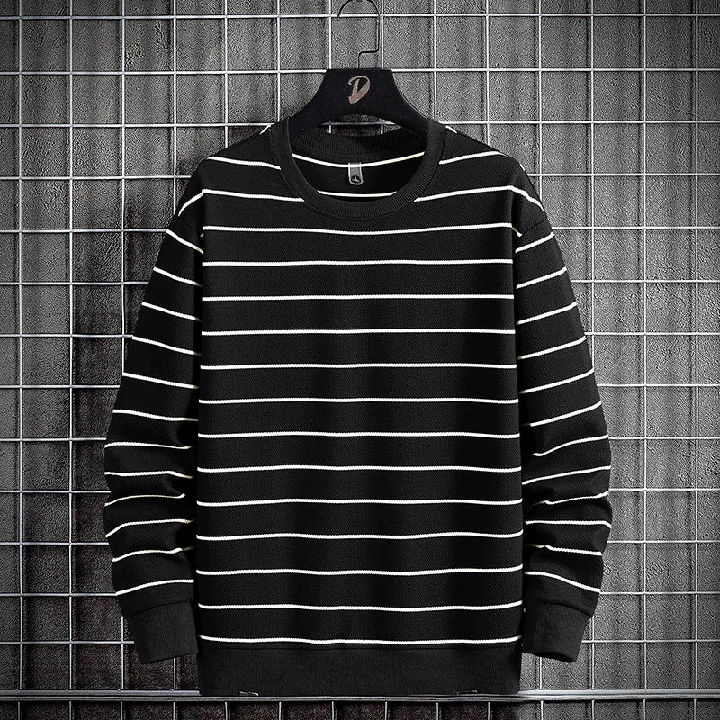 Spring Stripe Sweatshirt- Oversized Cotton Hoodies
