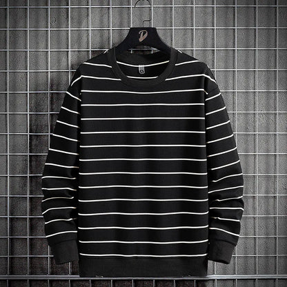 Spring Stripe Sweatshirt- Oversized Cotton Hoodies
