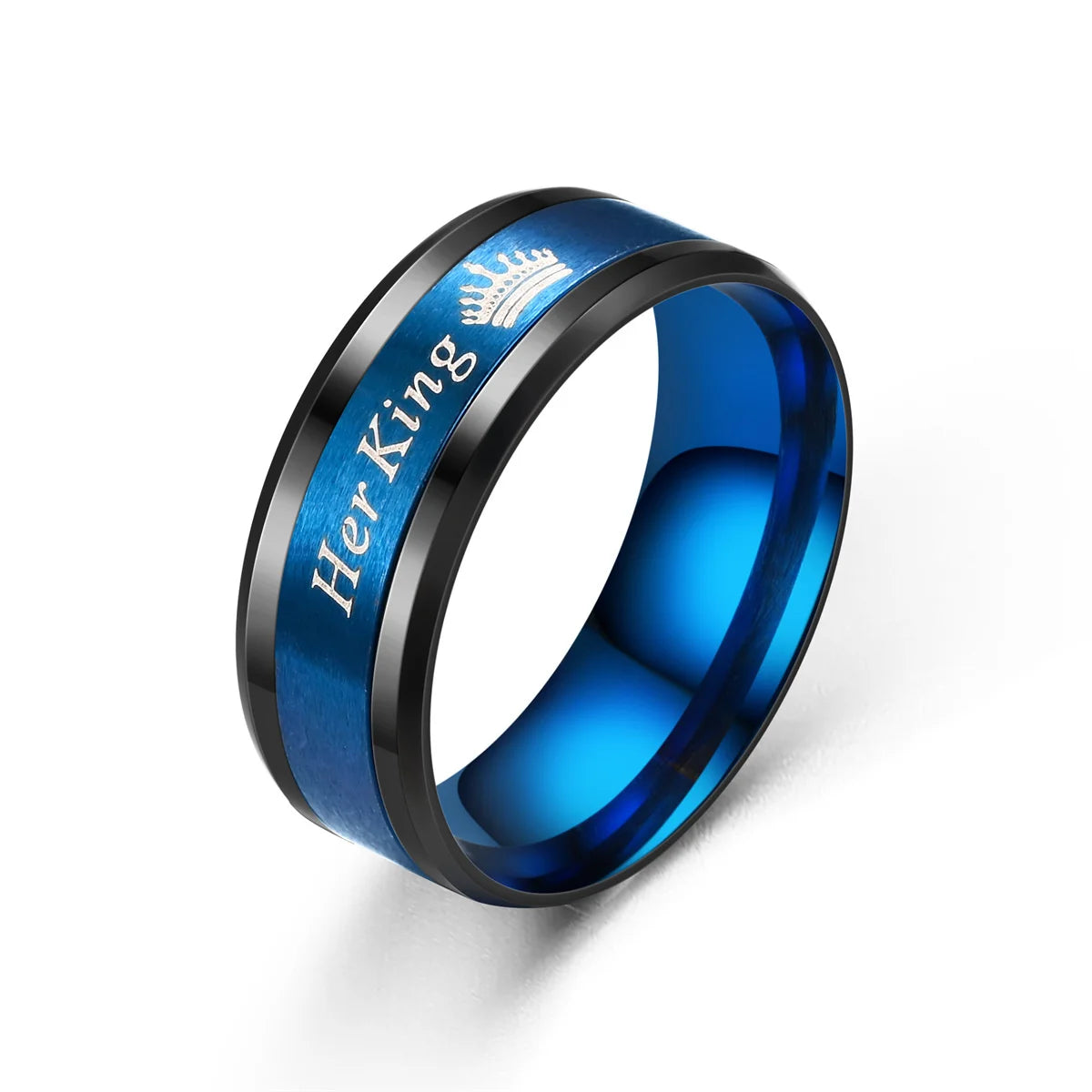 Stainless Steel King Queen Ring