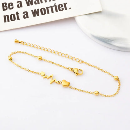 Stainless Steel Love Heart  Anklet Jewelry