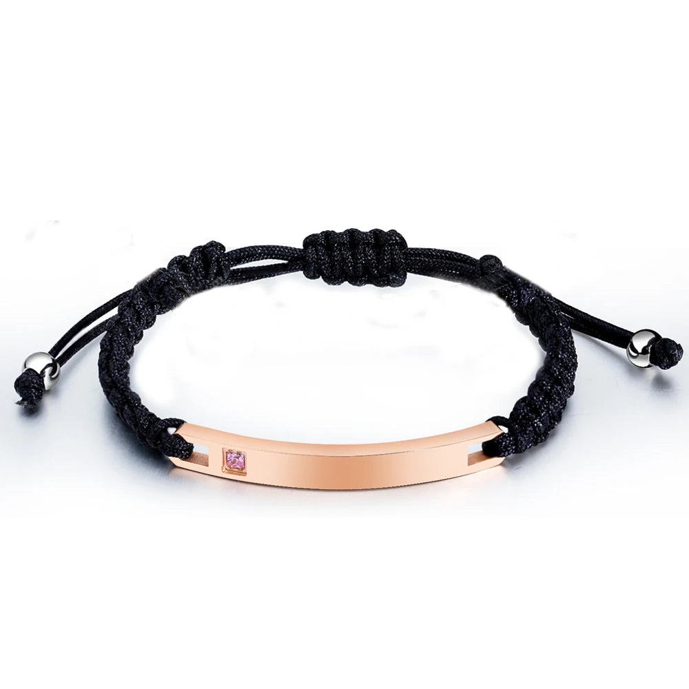 Stainless Steel Engraved Customized Couple Bracelets