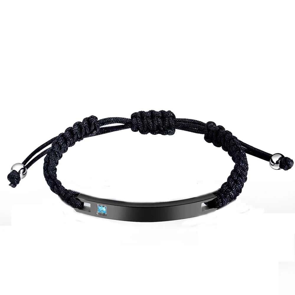 Unisex StainlessSteel Engraved Customized Couple Bracelets