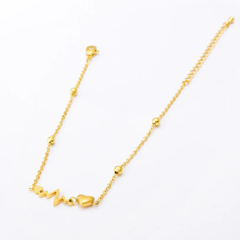 Stainless Steel Love Heart  Anklet Jewelry
