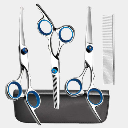 Stainless Steel Straight Curved Dog Grooming Shears Set