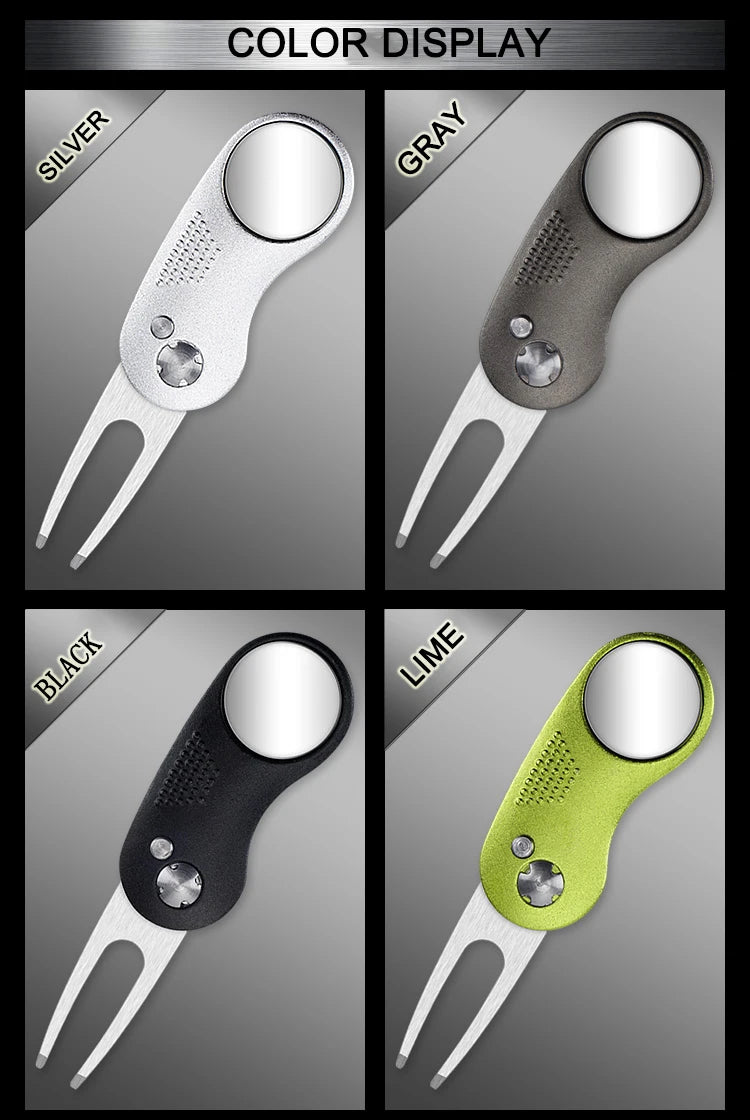 Steel Switchblade Golf Divot Repair Tool