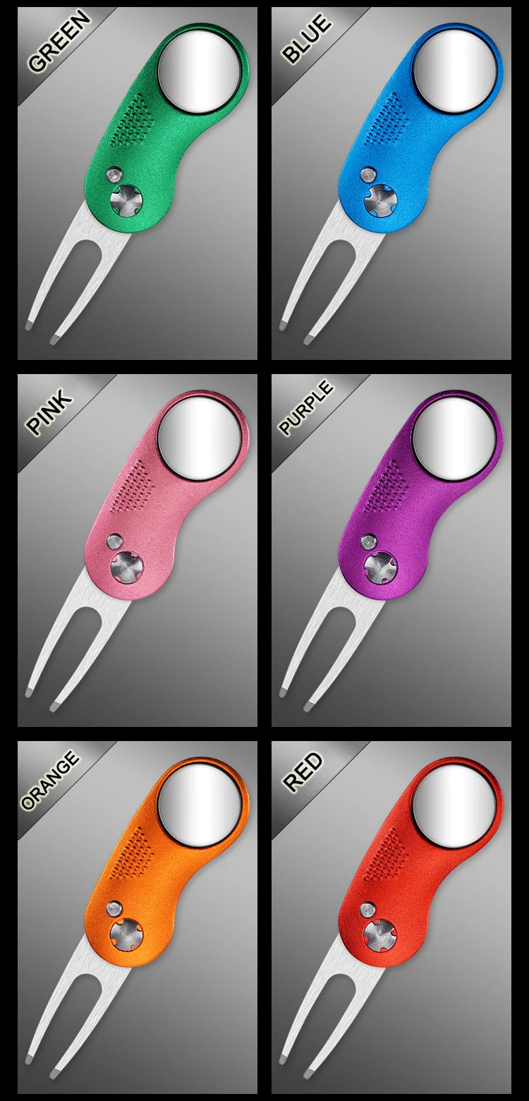 Steel Switchblade Golf Divot Repair Tool