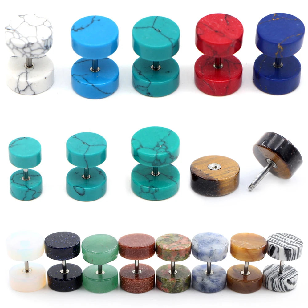 Stone Tunnel Earrings

