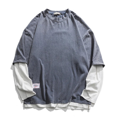 Japanese Streetwear Fake Two Sweatshirt
