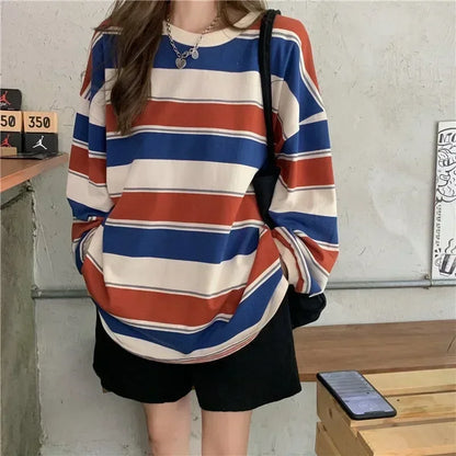 Women's Striped Long-Sleeve Top