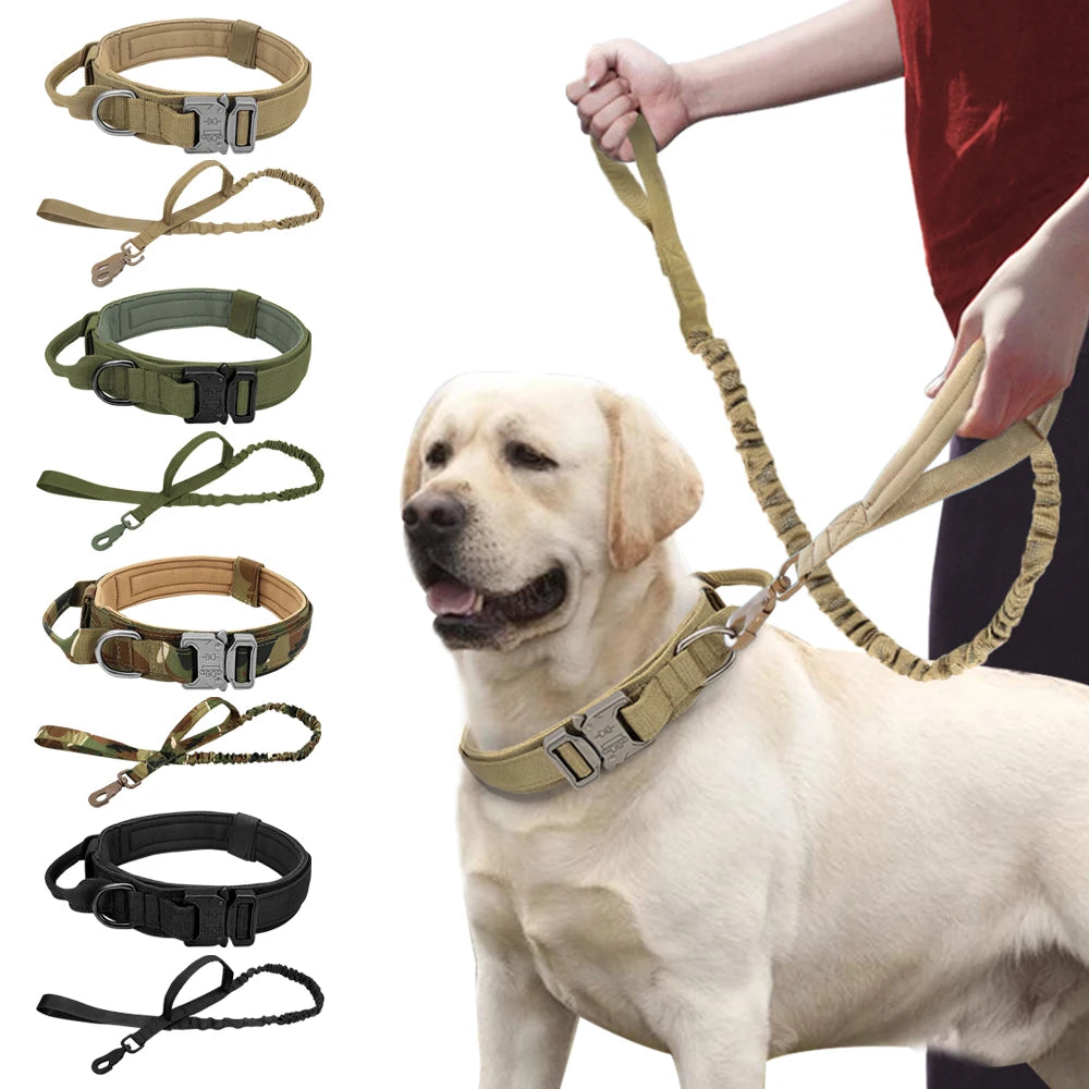 Strong Tactical Bungee Leash Durable Pet Training Collars