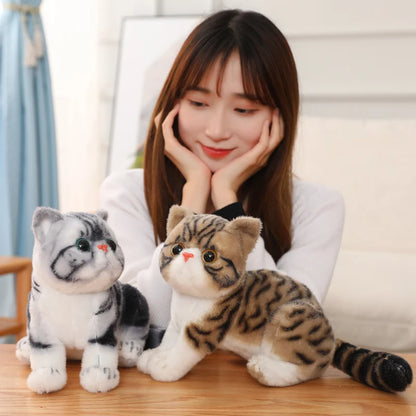 26cm Stuffed Lifelike Cats Plush Toy Shorthair Cute Cat Doll Pet Toys