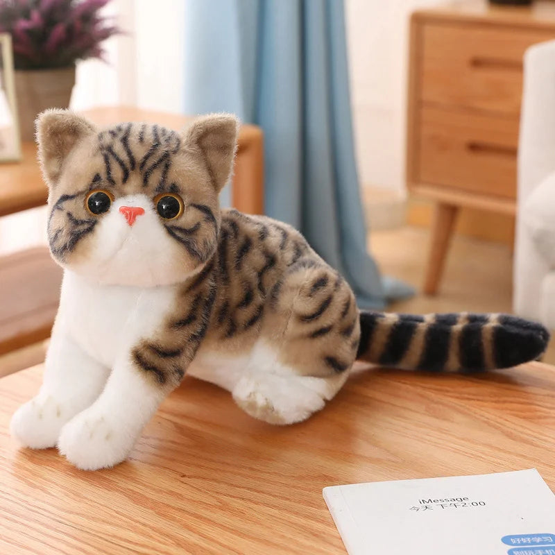 26cm Stuffed Lifelike Cats Plush Toy Shorthair Cute Cat Doll Pet Toys