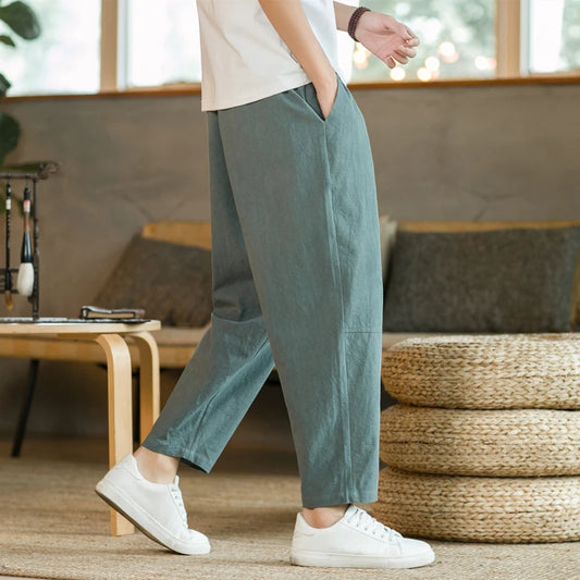 Summer Cotton-Linen Casual Trousers

