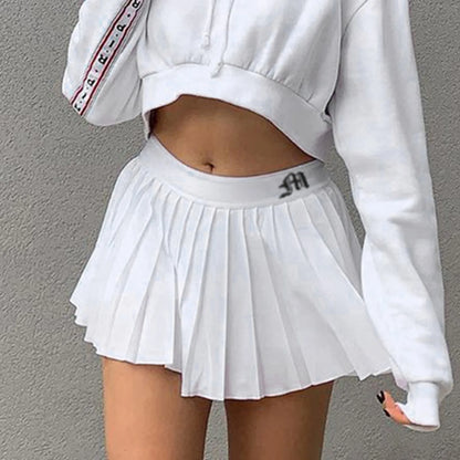 Summer Gothic Pleated Mini Skirt
