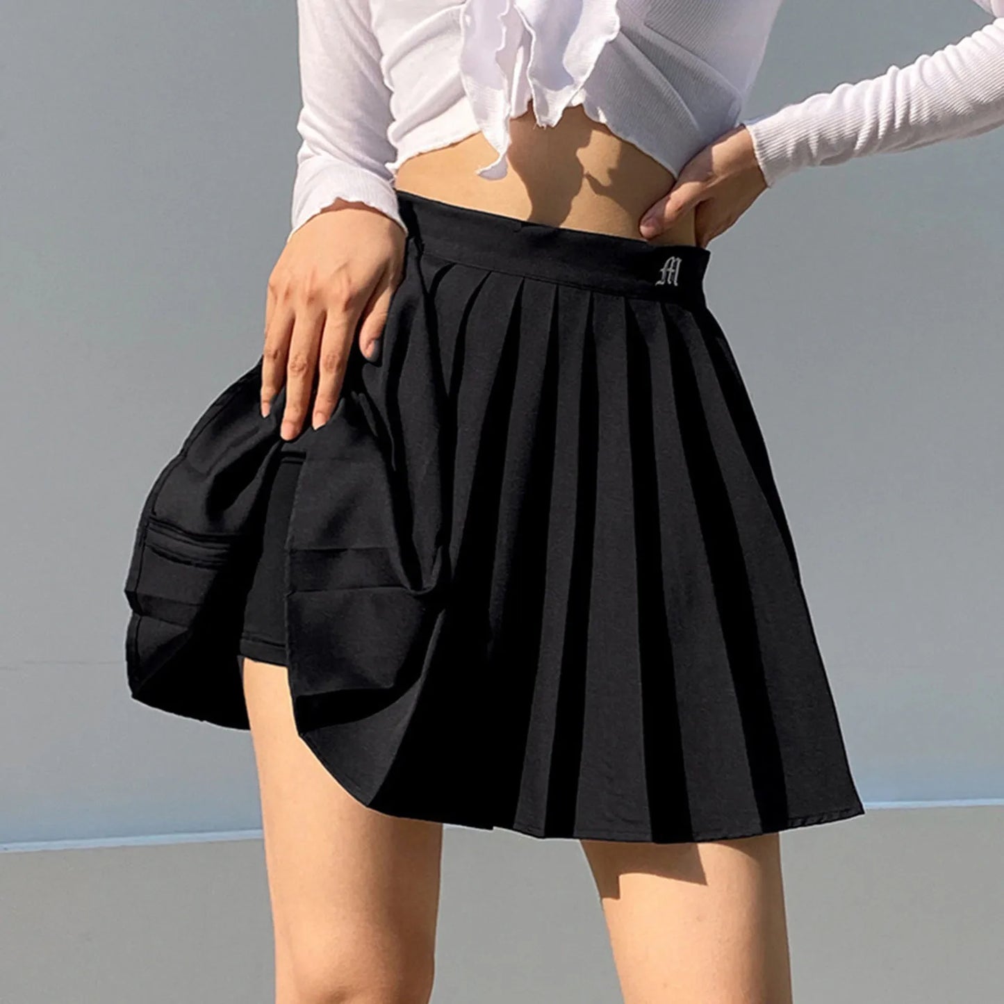 Summer Gothic Pleated Mini Skirt
