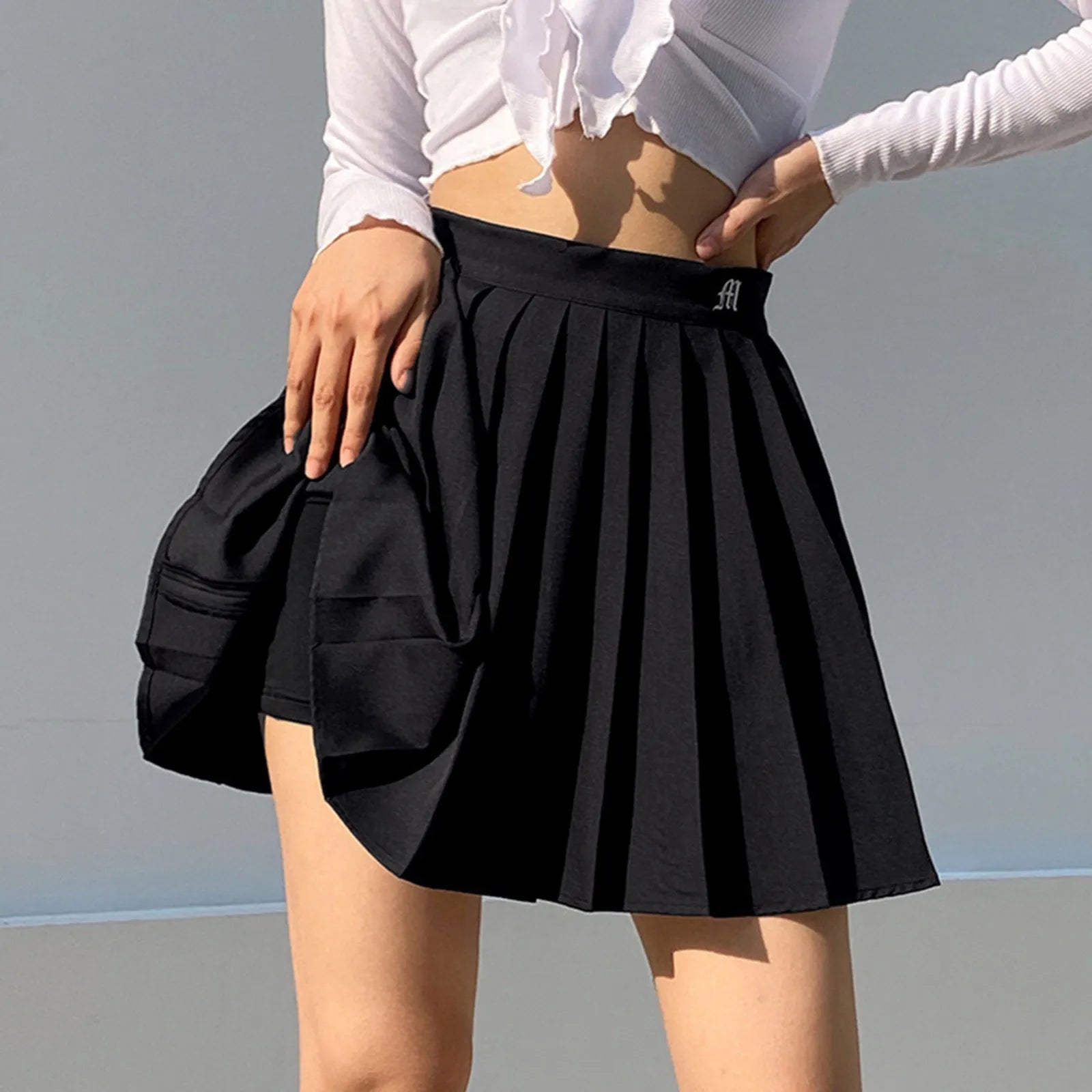 Summer Gothic Pleated Mini Skirt
