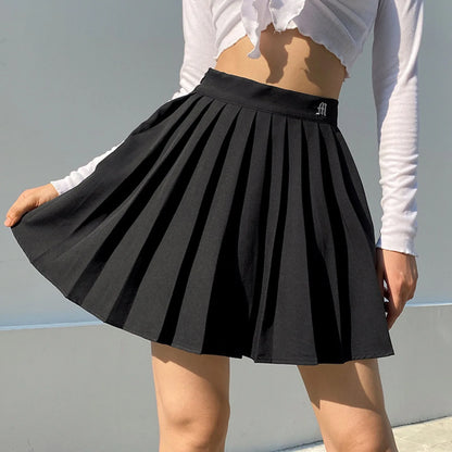 Summer Gothic Pleated Mini Skirt
