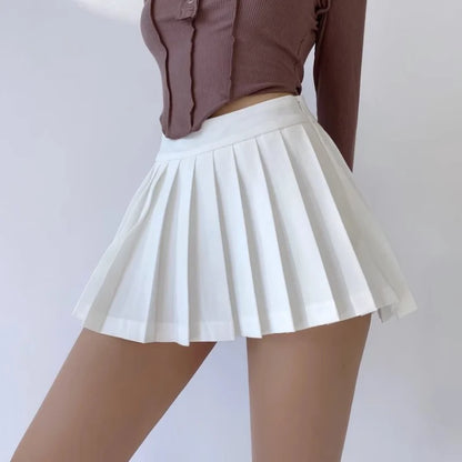 Summer High-Waist Pleated Mini Skirt
