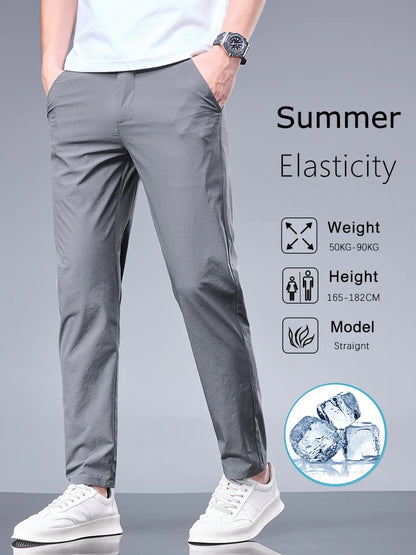 Summer Ice Silk Business Pants for Men
