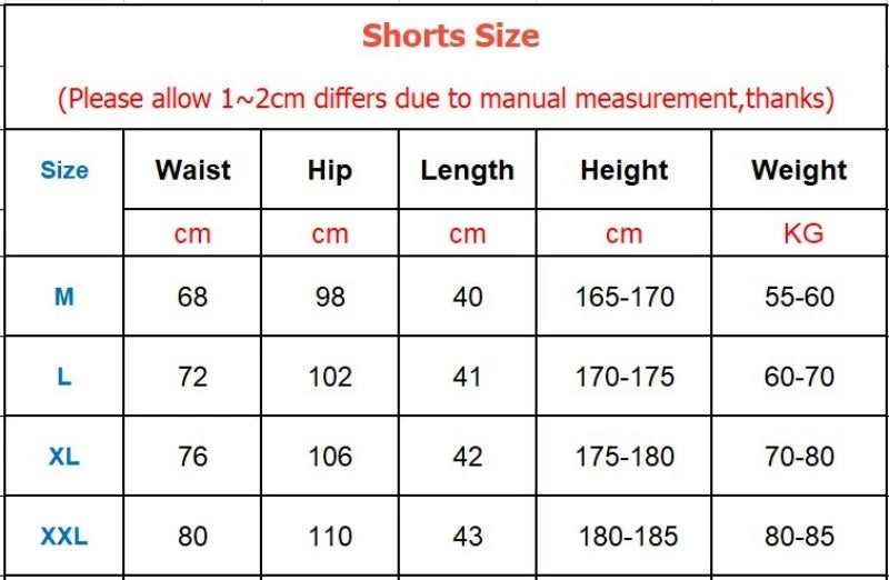 Summer Quick Dry Sport Fitness Men Shorts
