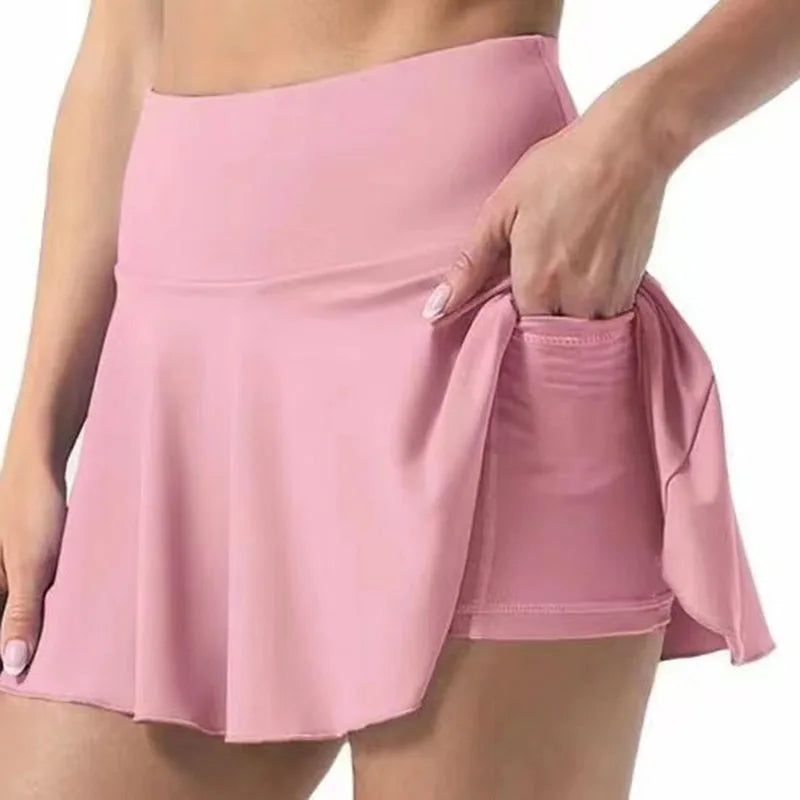 Summer High-Waist Pleated Sports Skort
