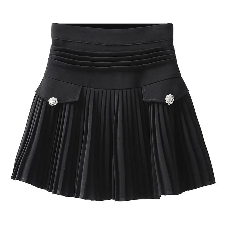 Summer White Pleated Mini Skirt for Women
