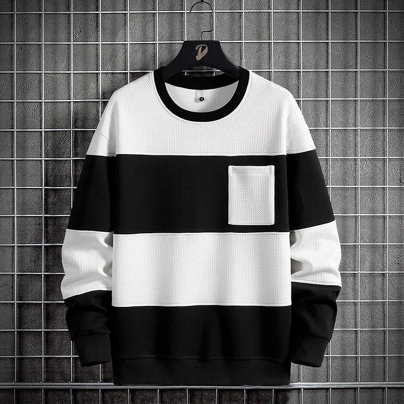 Spring Stripe Sweatshirt- Oversized Cotton Hoodies
