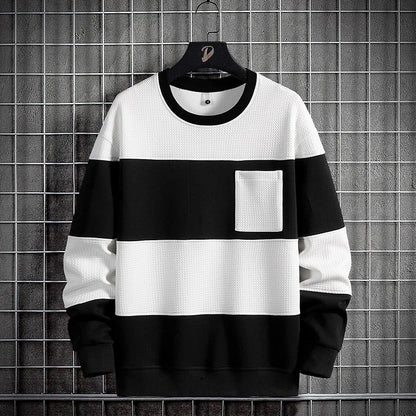 Spring Stripe Sweatshirt- Oversized Cotton Hoodies
