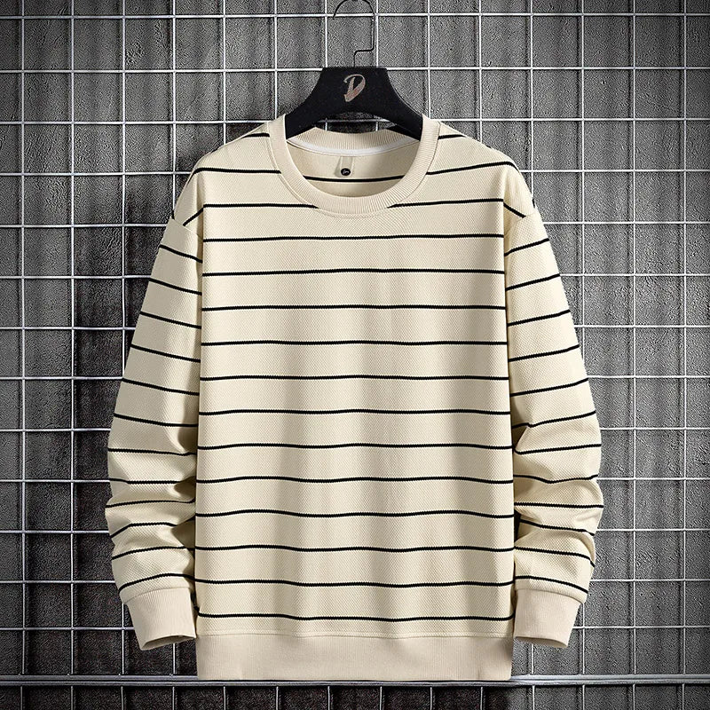 Spring Stripe Sweatshirt- Oversized Cotton Hoodies
