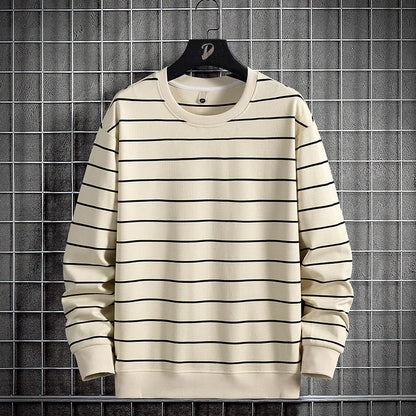 Spring Stripe Sweatshirt- Oversized Cotton Hoodies
