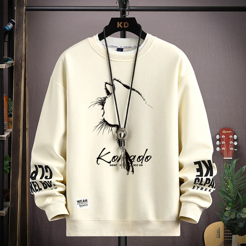 Men's Spring/Autumn Japan Cartoon Cat Sweatshirt
