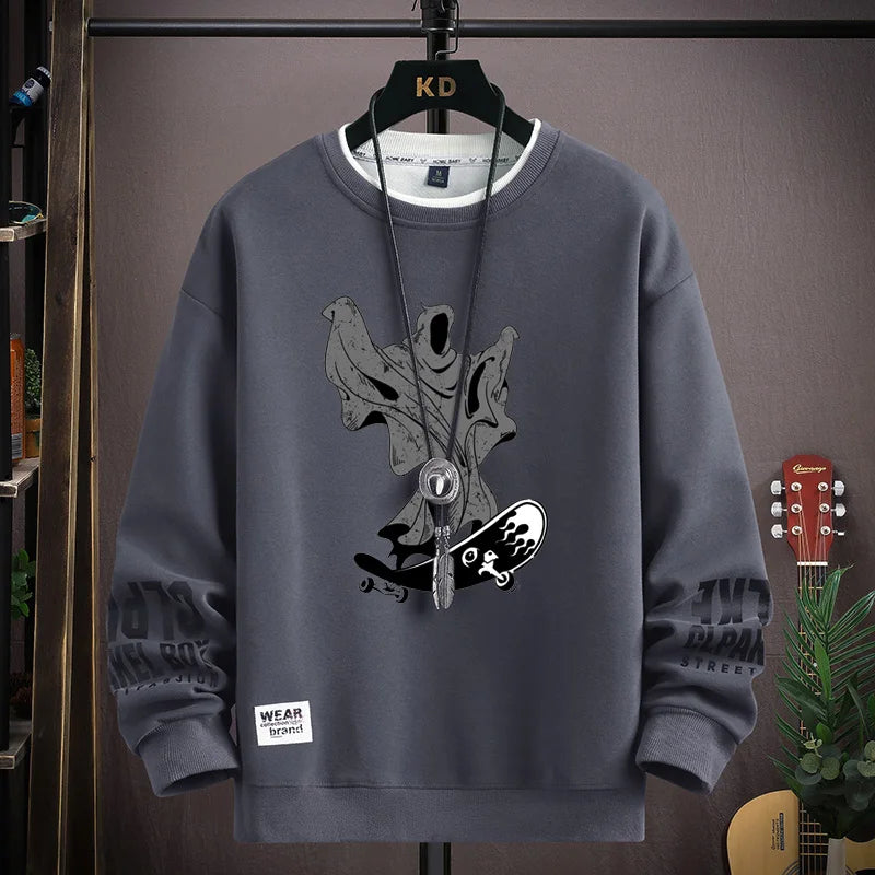 Men's Spring/Autumn Japan Cartoon Cat Sweatshirt
