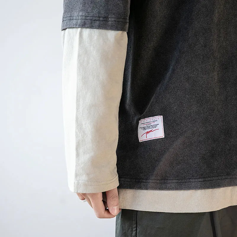 Japanese Streetwear Fake Two Sweatshirt
